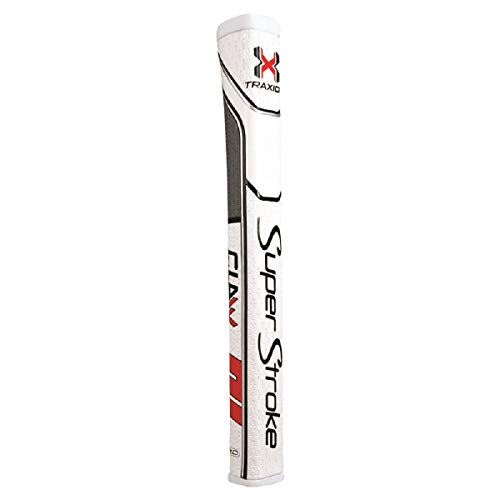SuperStroke Traxion Claw 2.0 Golf Putter Grip, Unisex-Erwachsene, SuperStroke Traxion Claw 2.0 Golf Putter Grip, Weiß/Grau/Rot, Standard von SuperStroke