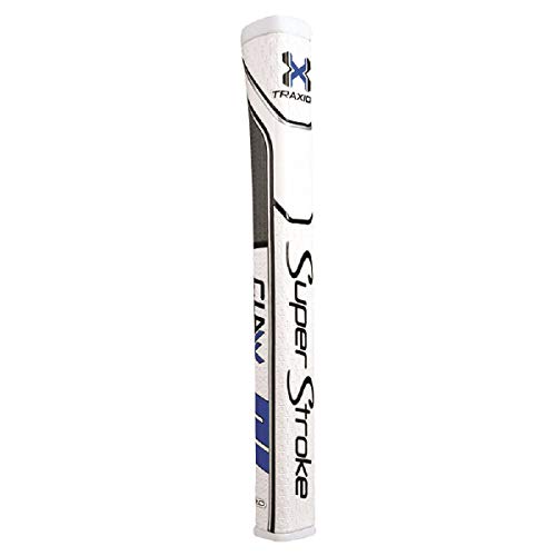 SuperStroke Traxion Claw 2.0 Golf Putter Grip, Unisex-Erwachsene, Traxion Claw 2.0 Golf Putter Grip - White/Blue/Grey, blau/weiß, Standard von Super Stroke