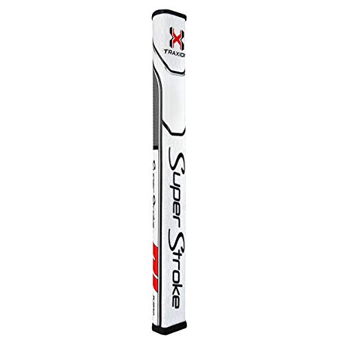 Super Stroke SuperStroke Traxion Flatso 1.0 Golf-Puttergriff, Weiß/Grau/Rot, 1 von Super Stroke
