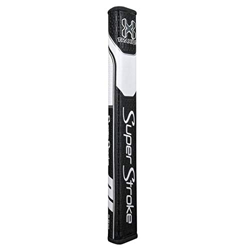 SuperStroke Traxion Flatso 3.0 Golf Putter Grip, Unisex-Erwachsene, Traxion Flatso 3.0 Golf Putter Grip - Black/White, schwarz/weiß von SuperStroke
