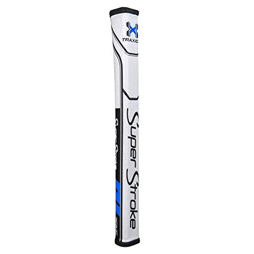 SuperStroke Traxion Pistol GT 1.0 Golf Putter Grip, Unisex-Erwachsene, Traxion Pistol GT 1.0 Golf Putter Grip - Black/Blue/White, schwarz/weiß/blau von Super Stroke