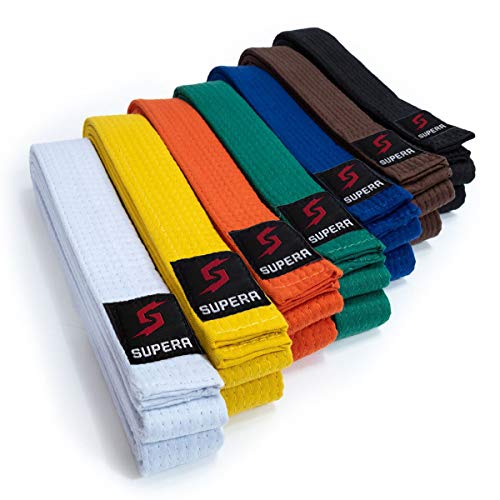 Supera Kampfsport Gürtel Längen. Karate Gürtel aus extra dickem Stoff. Taekwondo Gürtel für Kinder und Erwachsene - Budogürtel, Farbe:blau, Größe:200 cm von Supera