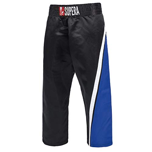 SUPERA Lange Kickboxhose Kampfsport Hose mit extra breitem Schnitt - Trainingshose für Kickboxen, Muay Thai, MMA von SUPERA