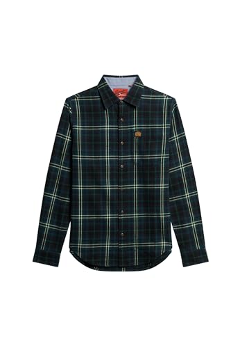 Superdry, T-Shirt L/S Cotton Lumberjack Shirt, M4010727A, Frontier Check Navy, S, Herren Superdry, T-Shirt L/S Cotton Lumberjack Shirt, M4010727A, Frontier Check Navy, S, Herren von Superdry