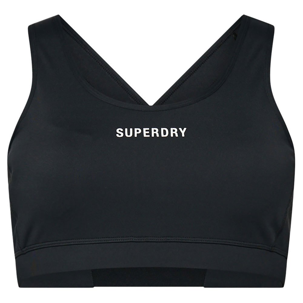 Superdry Core Mid Impact Bra Sports Bra Schwarz L Frau von Superdry