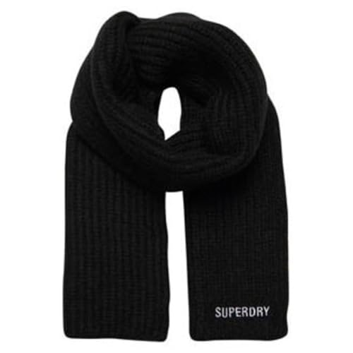 Superdry Damen Essential Schal mit Rippmuster Schwarz 1SIZE Superdry Damen Essential Schal mit Rippmuster Schwarz 1SIZE von Superdry