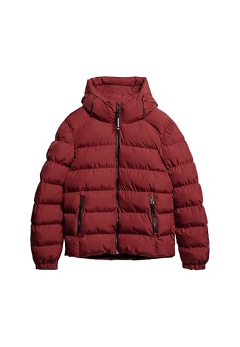 Superdry Herren Sports Steppjacke mit Kapuze Rot Dahlie XXL von Superdry