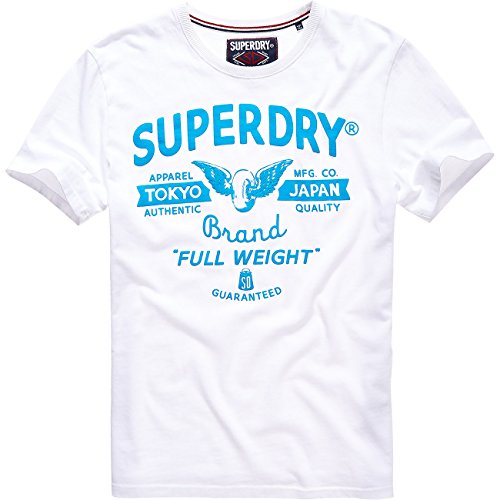 Superdry Herren T-Shirt Full Weight Entry Tee - Optic, Größe:S von Superdry