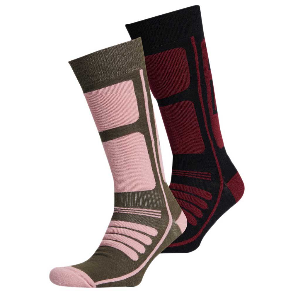 Superdry Mountain Merino Socks 2 Pairs Rosa EU 37-41 Frau von Superdry