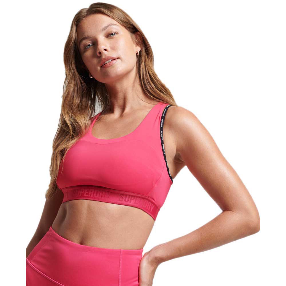 Superdry Train Branded Elastic Sports Bra Rosa M Frau von Superdry