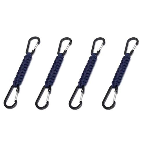 Paracord-Schlüsselanhänger, Khaki, Karabiner, Polypropylen, Schlüsselkordel, Outdoor-Camping-Haken, Schlüsselanhänger, D-Ring, Schlüsselbandschnallen für Rucksäcke, Wasserflasche, 4 Stück von Supertool