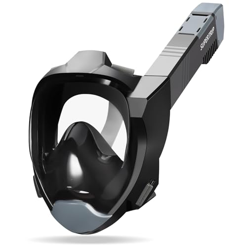 Supertrip Schnorchelmaske Erwachsene, Kurzstrecken Schnorchel Schnelle Einatmung von Sauerstoff Tauchermaske, CO2 sichere Sportkameras Kompatible Vollgesichtsmaske (Black-Gray, L/XL) Supertrip Schnorchelmaske Erwachsene, Kurzstrecken Schnorchel Schnelle Einatmung von Sauerstoff Tauchermaske, CO2 sichere Sportkameras Kompatible Vollgesichtsmaske (Black-Gray, L/XL) von Supertrip