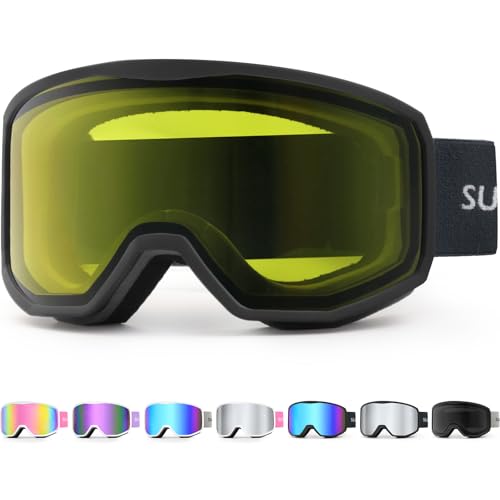 Supertrip Skibrille Damen Herren, Snowboard Brille für Brillenträger, Anti-Fog Zylindrische Skibrillen UV400 Schutz Kompatibler Helm Erwachsene Jugendliche für Skifahren/Skaten/Schneemobil von Supertrip