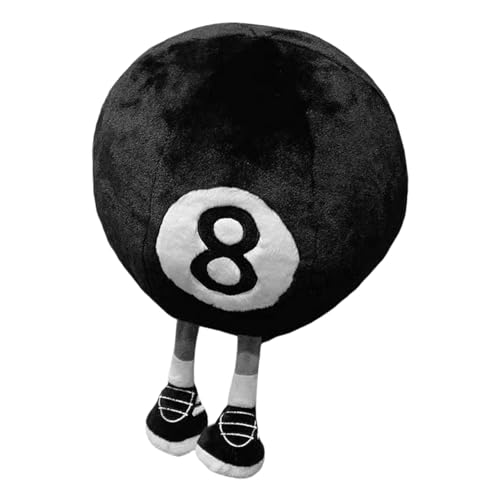 Suphyee Billard 8 Ball Plüschtier | 16 Zoll gefülltes Sportbälle-Spielzeug – weiches Sport-Wurfkissen, kreative, komfortable Heimdekoration, Kinder-Plüschkissen zum Spielen und Schlafen von Suphyee