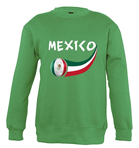 Supportershop 4 Sweatshirt Mexiko 4 Unisex Kinder, Grün, fr: S (Hersteller Größe: 4 Jahre) von Supportershop