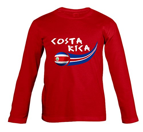 Supportershop T-Shirt Costa Rica L/S, Rot, für Kinder, Jungen, FR: M (Herstellergröße: 6 Jahre) von Supportershop