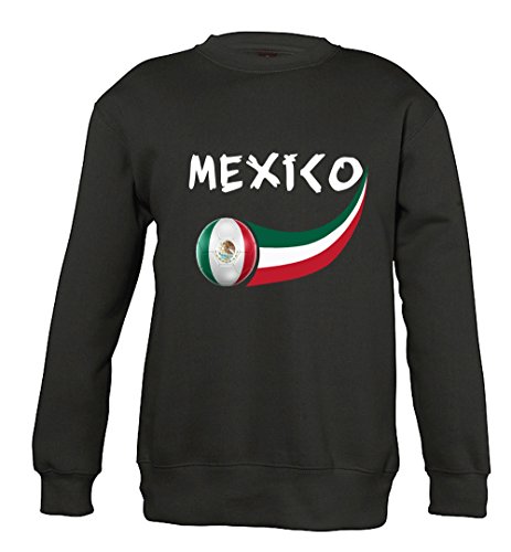 Supportershop 6 Sweatshirt Mexiko 6 Unisex Kinder, schwarz, fr: M (Größe Hersteller: 6 Jahre) von Supportershop
