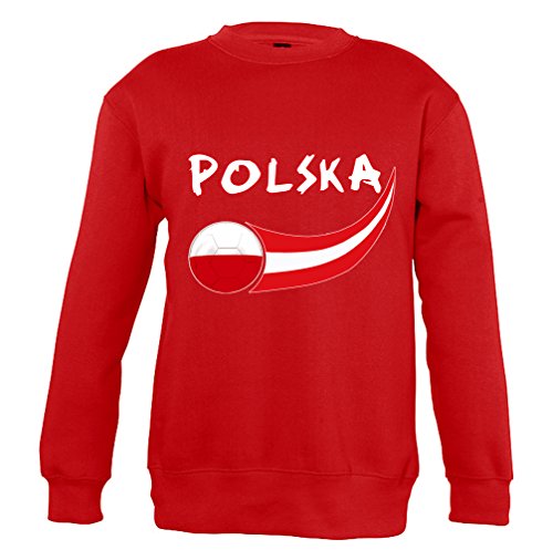 Supportershop 6 Sweatshirt Polen Kinder 6 Jungen, rot, fr: M (Größe Hersteller: 6 Jahre) von Supportershop