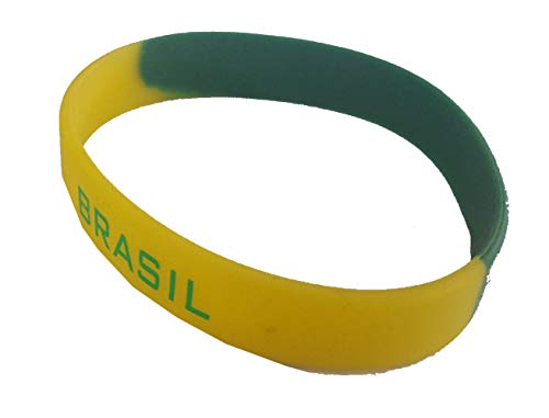 Supportershop Armband Silikon Brasilien Unisex Erwachsene, Grün, Einheitsgröße von Supportershop