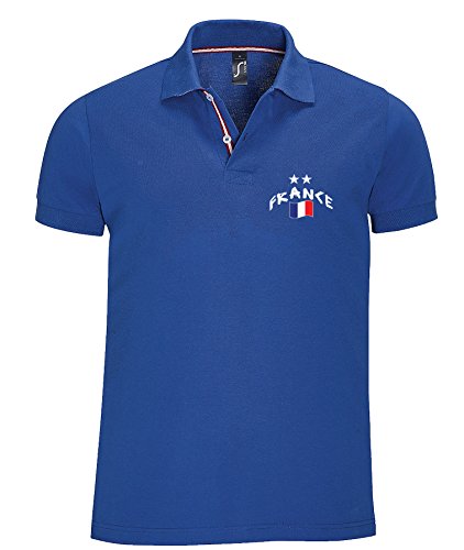 Supportershop Herren France Champions 2 étoiles Polo-Oberteil, blau, S Supportershop Herren France Champions 2 étoiles Polo-Oberteil, blau, S von Supportershop