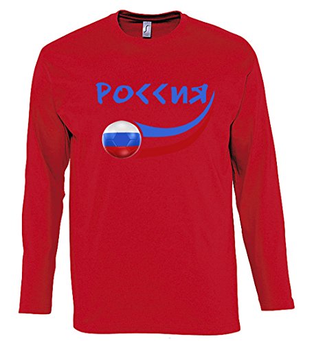 Supportershop Herren Russia Long Sleeve T-Shirt, rot, M Supportershop Herren Russia Long Sleeve T-Shirt, rot, M von Supportershop