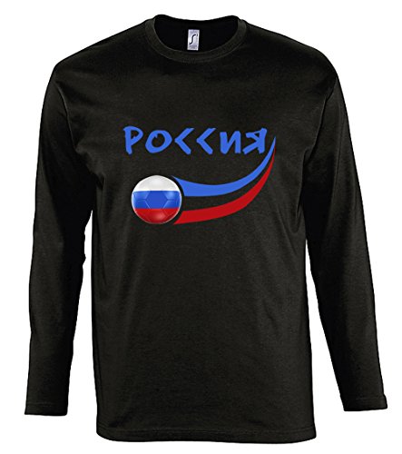Supportershop Herren Russia Long Sleeve T-Shirt, schwarz, M von Supportershop