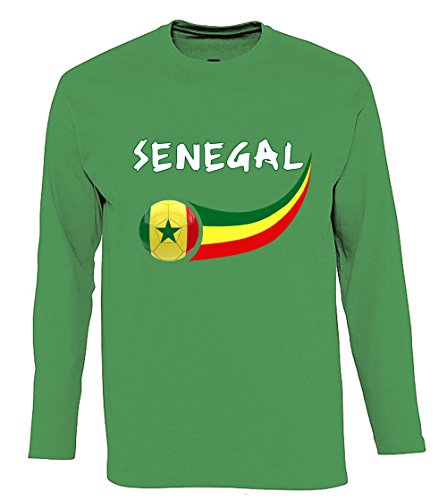 Supportershop Herren Senegal Langärmliges T-Shirt, grün, L von Supportershop