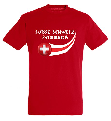 Supportershop Herren Suisse T-Shirt, rot, M von Supportershop