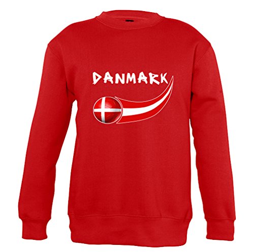 Supportershop Jungen Denmark Sweatshirt, rot, 10 Jahre von Supportershop