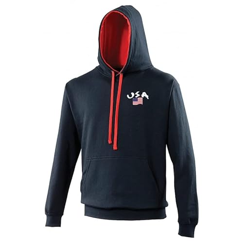 Supportershop Kapuzenpullover USA Marineblau Unisex Erwachsene, FR: 2XL (Größe Hersteller: XXL) von Supportershop