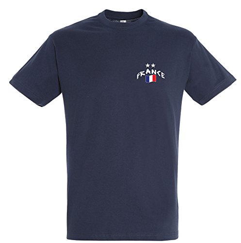 Supportershop France Champions 2 Sterne T-Shirt, Unisex, Kinder, Marineblau, FR (Größe Hersteller: XL) Supportershop France Champions 2 Sterne T-Shirt, Unisex, Kinder, Marineblau, FR (Größe Hersteller: XL) von Supportershop
