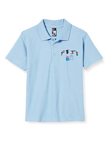 Supportershop Rugby-Poloshirt für Kinder, Fidji, Rugby, für Kinder, Unisex XXL weiß von Supportershop