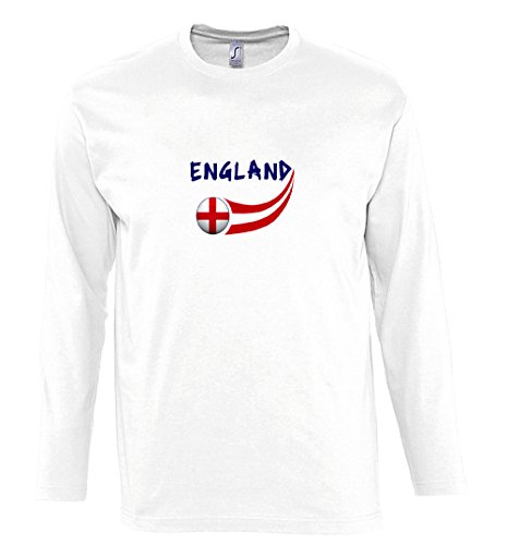 Supportershop Herren England Langärmeliges Fan-T-Shirt, weiß, XXL Supportershop Herren England Langärmeliges Fan-T-Shirt, weiß, XXL von Supportershop