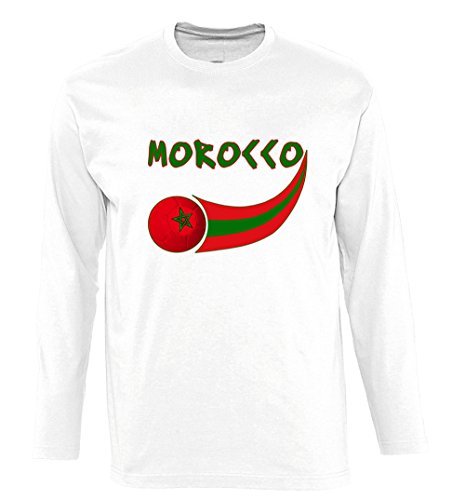 Supportershop Herren Maroc T-Shirt mit Langen Ärmeln, weiß, XL Supportershop Herren Maroc T-Shirt mit Langen Ärmeln, weiß, XL von Supportershop