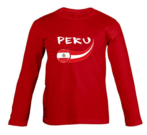 supportershop Peru Jungen Langarmshirt , rot , 8 Jahre von Supportershop