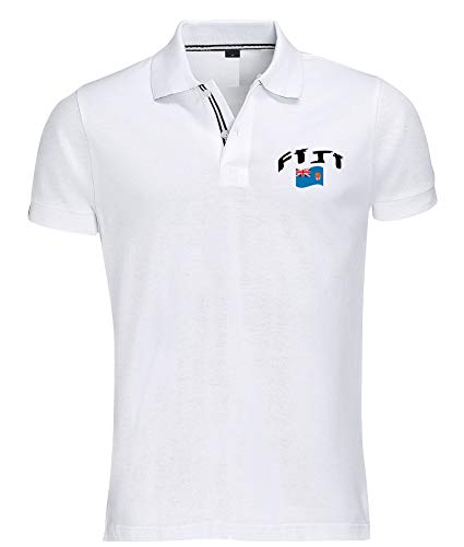 Supportershop Poloshirt Rugby Fidji Unisex S weiß von Supportershop