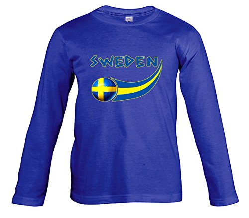 Supportershop Schweden Jungen Langarmshirt M blau von Supportershop