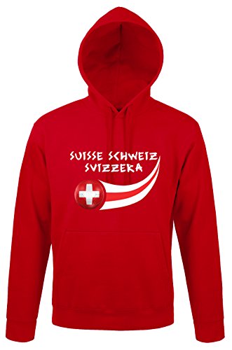 Supportershop Schweiz Herren Kapuzensweatshirt, S rot Supportershop Schweiz Herren Kapuzensweatshirt, S rot von Supportershop