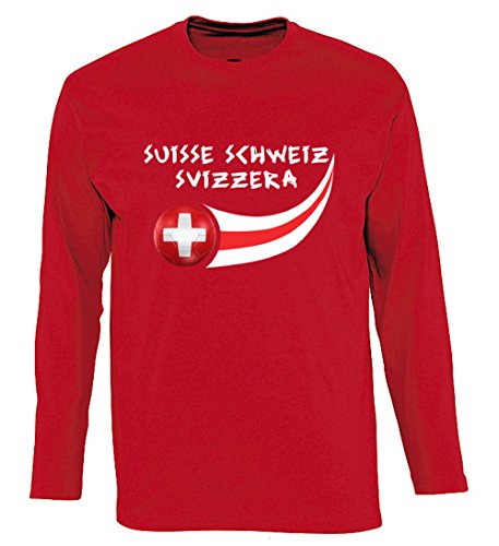 Supportershop Schweiz Herren Langarmshirt XL rot von Supportershop