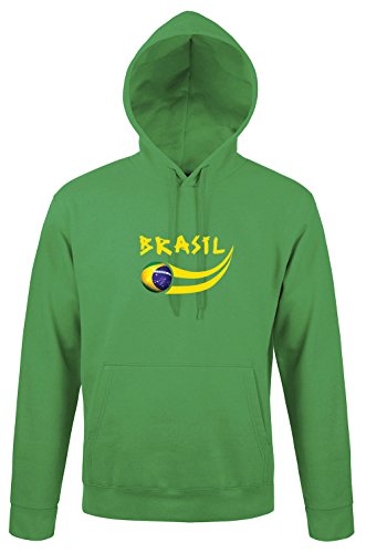Supportershop Erwachsenensweatshirt, mit Kapuze, Grün, Brasilien, Fußball XXL grün Supportershop Erwachsenensweatshirt, mit Kapuze, Grün, Brasilien, Fußball XXL grün von Supportershop