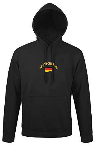 Supportershop Herren Deutschland Kapuzen Sweatshirt, Schwarz, S von Supportershop
