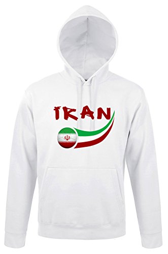 Supportershop Sweatshhirt Kapuzenjacke Iran Herren, Weiß, FR: 2 XL (Größe Hersteller: XXL) von Supportershop