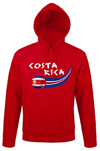 Supportershop Sweatshirt Kapuze Costa Rica Herren, Rot, FR: M (Größe Hersteller: M) von Supportershop