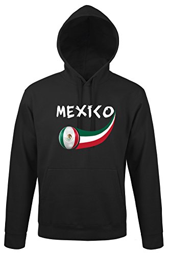 Supportershop Sweatshirt Kapuze Mexiko Herren, Schwarz, FR: 2 x L (Größe Hersteller: XXL) von Supportershop