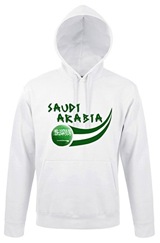 Supportershop Herren Sweatshirt à Capuche Arabie Saoudite Kapuzenpullover, weiß, L von Supportershop