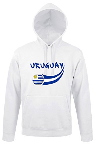Supportershop Sweatshirt Kapuze Uruguay Herren, Weiß, fr: L (Größe Hersteller: L) von Supportershop