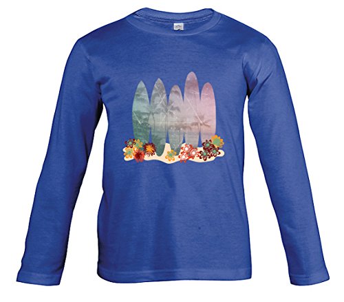 Supportershop T-Shirt Blau Royal Langarm Surf Kinder für 4-Jährige königsblau von Supportershop