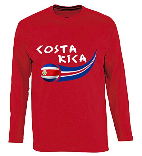 Supportershop T-Shirt Costa RICA L/S Herren, Rot, FR: S (Größe Hersteller: S) von Supportershop