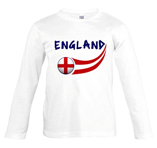 Supportershop T-Shirt England Weiß L/S Kinder – T-Shirt England Weiß L/S – Fußball für 4-Jährige weiß Supportershop T-Shirt England Weiß L/S Kinder – T-Shirt England Weiß L/S – Fußball für 4-Jährige weiß von Supportershop