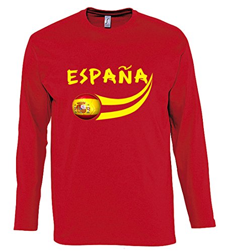 Supportershop Herren Spanien Langärmeliges T-Shirt, rot, XL Supportershop Herren Spanien Langärmeliges T-Shirt, rot, XL von Supportershop